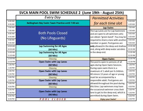 Swimming Season Plan Template